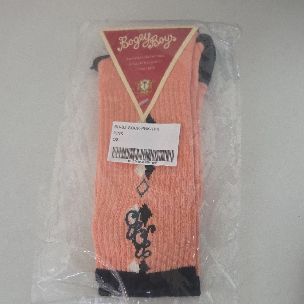Bogey Boys Macklemore Pink Athletic Socks - Picture 5 of 6